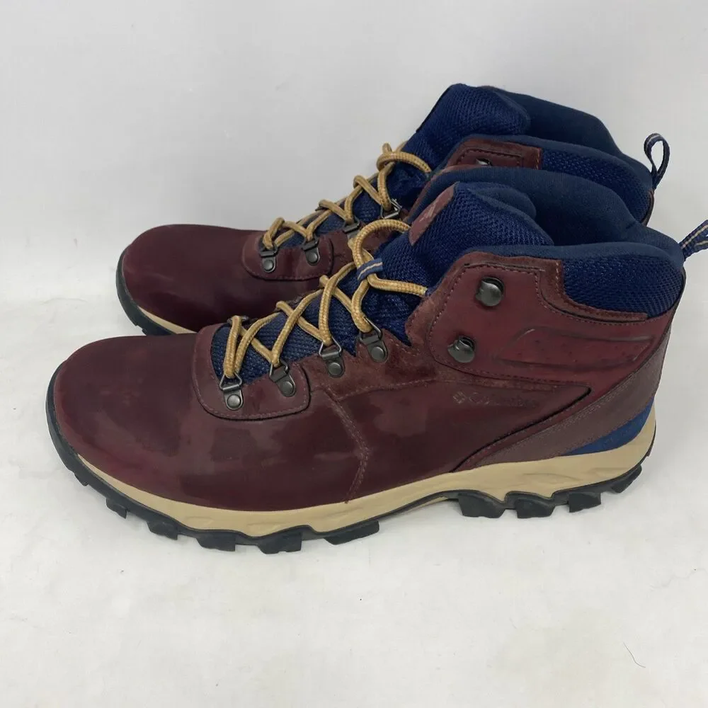 COLUMBIA Newton Ridge Plus II Waterproof Hiking Boots Burgundy Sz 13